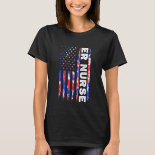 Notfallkrankenschwester Tie Dye Amerikanische Flag T-Shirt