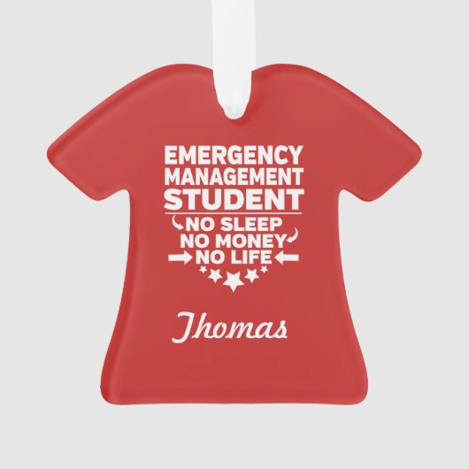 Notfallmanagement Student kein Leben oder Geld Ornament (Rückseite)
