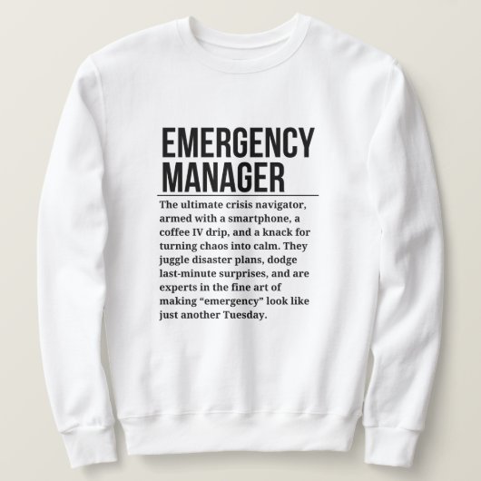 Notfallmanager Sweatshirt (Design vorne)
