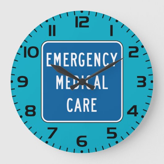 Notfallmedizin-Straßenschild Große Wanduhr (Vorderseite)
