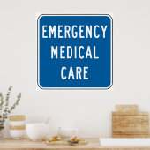 Notfallmedizin-Straßenschild Poster (Küche)