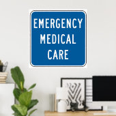Notfallmedizin-Straßenschild Poster (Heimbüro)