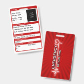 Notfallmedizinische Identifikations-Karte Ausweis (Vorder- & Rückseite)