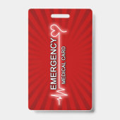 Notfallmedizinische Identifikations-Karte Ausweis (Rückseite)