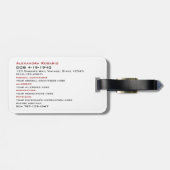 Notfallmedizinische Identifikations-Umbauten Gepäckanhänger (Rückseite horizontal)