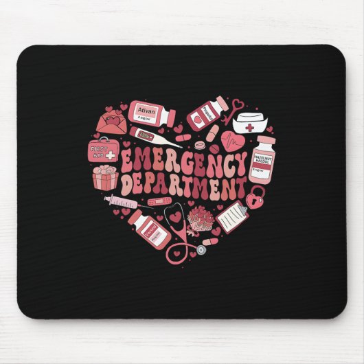 Notfallstation Er Krankenschwester Valentinstag Ge Mousepad (Vorne)
