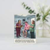 Notfallstation Geschlecht Enthüllung Cartoon Postkarte (Stehend Vorderseite)