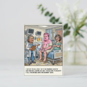 Notfallstation Geschlechtsenthüllung Cartoon Postkarte (Stehend Vorderseite)