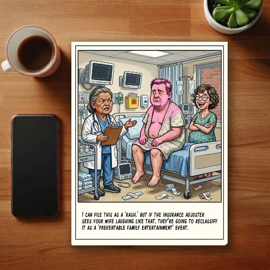 Notfallstation Geschlechtsenthüllung Cartoon Postkarte