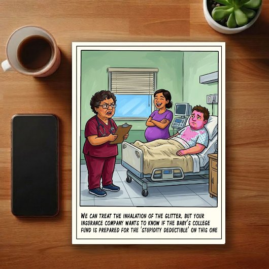 Notfallstation Geschlechtsenthüllung Cartoon Postkarte