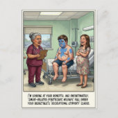 Notfallstation Geschlechtsenthüllung Cartoon Postkarte (Vorderseite)
