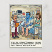 Notfallstation Geschlechtsenthüllung Cartoon Postkarte (Vorderseite)