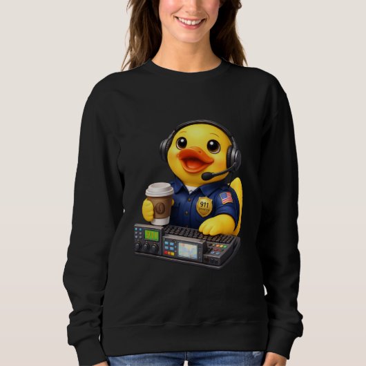 Notfallvermittlung 911 Dispatcher Gummiente Ente Sweatshirt (Vorderseite)