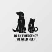 Nothilfe für Haustiere: Wir brauchen Hilfe für Hau Fensteraufkleber (Blatt)