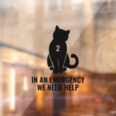 Nothilfekatze, wir brauchen Hilfe für Haustiere Fensteraufkleber (Blatt 2)