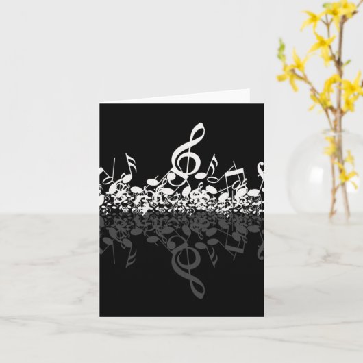 Nothin', aber feine weiße Musiknoten Notizkarte Karte (Gelbe Blume)