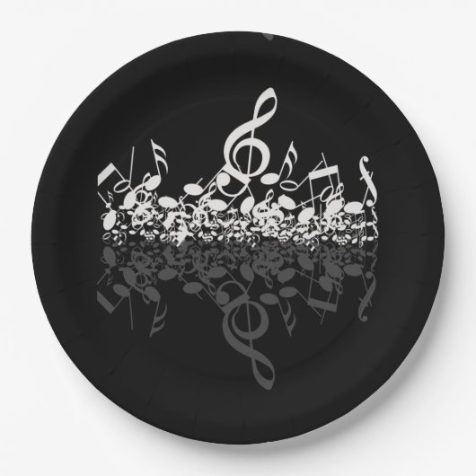 Nothin', aber zitternde White Musiknotens Paper Te Pappteller (Vorderseite)