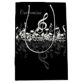 Nothin', aber zitterne weiße Musiknoten Geschenkta Mittlere Geschenktüte (Vorderseite)