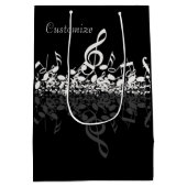 Nothin', aber zitterne weiße Musiknoten Geschenkta Mittlere Geschenktüte (Rückseite)