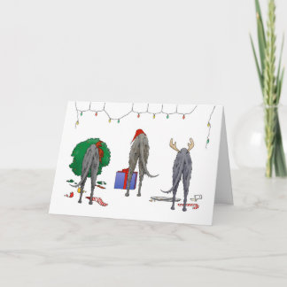 Nothin' Butt A Deerhound Christmas Feiertagskarte