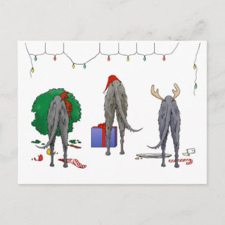Nothin' Butt A Deerhound Christmas Feiertagspostkarte