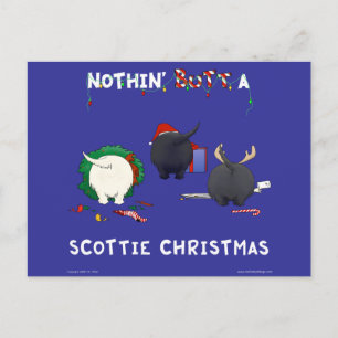 Nothin' Hintern A Scottie Christmas Feiertagspostkarte