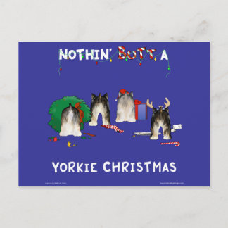 Nothin' Hintern A Yorkie Christmas Feiertagspostkarte