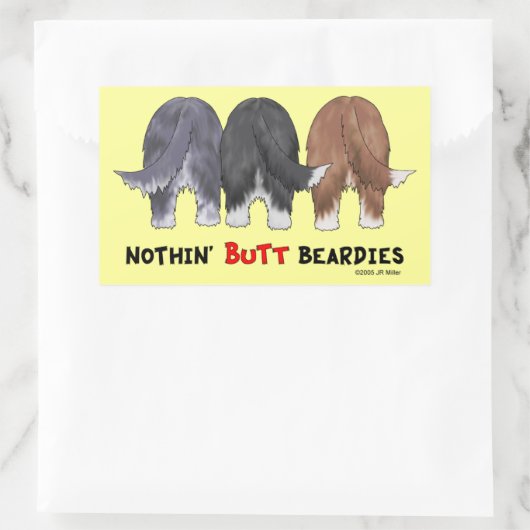 Nothin' Hintern Beardies Rechteckiger Aufkleber (Tasche)