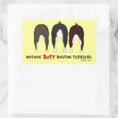 Nothin' Hintern Boston Terriers Rechteckiger Aufkleber (Tasche)