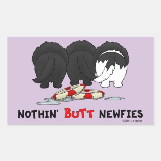 Nothin' Hintern Newfy Rechteckiger Aufkleber (Vorderseite)