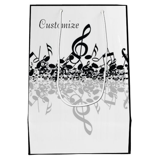 Nothin' sondern zitternde schwarze Musiknoten Mittlere Geschenktüte (Rückseite)