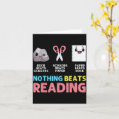 Nothing Beats Reading Funny Rock Paper Scissors Karte (Gelbe Blume)
