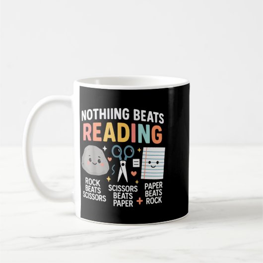 Nothing Beats Reading Rock Paper Scissors Funny Bo Kaffeetasse (Links)