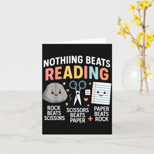 Nothing Beats Reading Rock Paper Scissors Funny Bo Karte (Gelbe Blume)