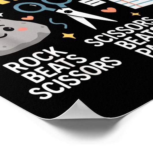 Nothing Beats Reading Rock Paper Scissors Funny Bo Poster (Ecke)