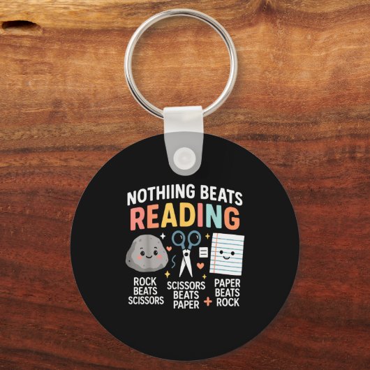 Nothing Beats Reading Rock Paper Scissors Funny Bo Schlüsselanhänger (Vorderseite)