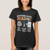 Nothing Beats Reading Rock Paper Scissors Funny Bo T-Shirt (Vorderseite)