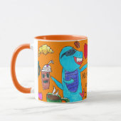 "Nothing but Coffee" Dragon & Dinosaur Kaffee Tass Tasse (Links)