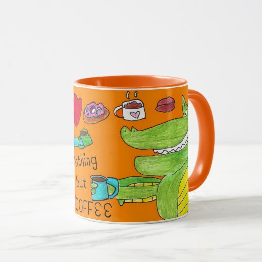 "Nothing but Coffee" Dragon & Dinosaur Kaffee Tass Tasse (VorderseiteRechts)