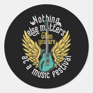 Nothing Else S - Music Festival Winged Gitarre T-S Runder Aufkleber