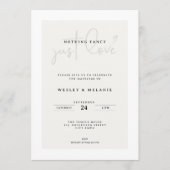 Nothing Fancy Just Love Beige Elegant Wedding Einladung (Vorderseite)