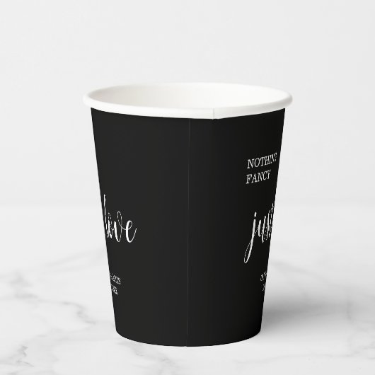 Nothing Fancy Just Love Black Wedding   Pappbecher (Rechts)