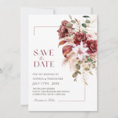 Nothing Fancy, Just Love Burgundy & Blush Floral Save The Date (Vorderseite)
