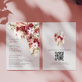 Nothing Fancy Just Love Burgundy Floral Qr Wedding Einladung