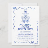 Nothing Fancy Just Love Champagne Tower Wedding Einladung (Vorderseite)