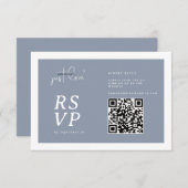 Nothing Fancy Just Love Dusty Blue QR-code RSVP (Vorne/Hinten)