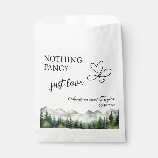 Nothing Fancy Just Love Elegant Wedding Geschenktütchen (Vorderseite)
