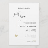 Nothing Fancy Just Love Elegant Wedding Invitation Einladung (Vorderseite)