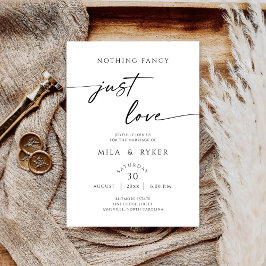 Nothing Fancy Just Love Elegant Wedding Invitation Save The Date