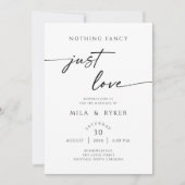 Nothing Fancy Just Love Elegant Wedding Invitation Save The Date (Vorderseite)